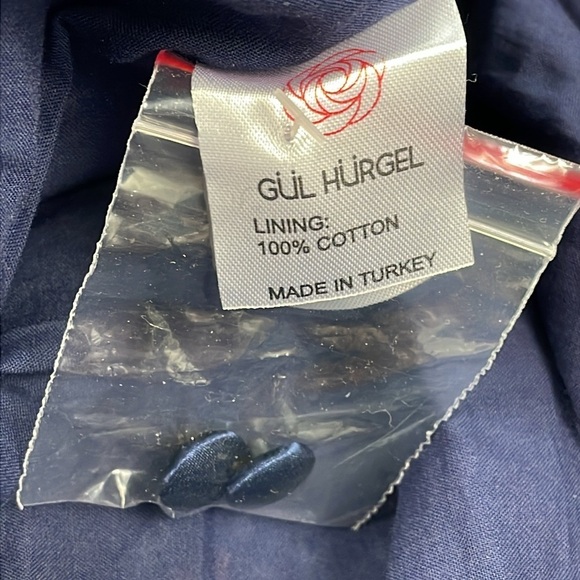 NWT GUL HURGEL Woven Maxi Dress Prairie Long Sleeve Polka Dot Blue Red White M - Picture 13 of 15